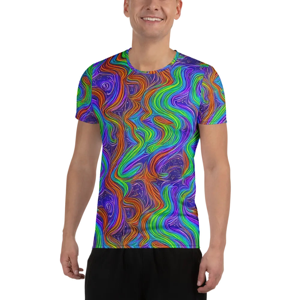 Kaleidoscope Stream on Men's Athletic T-Shirt — Front