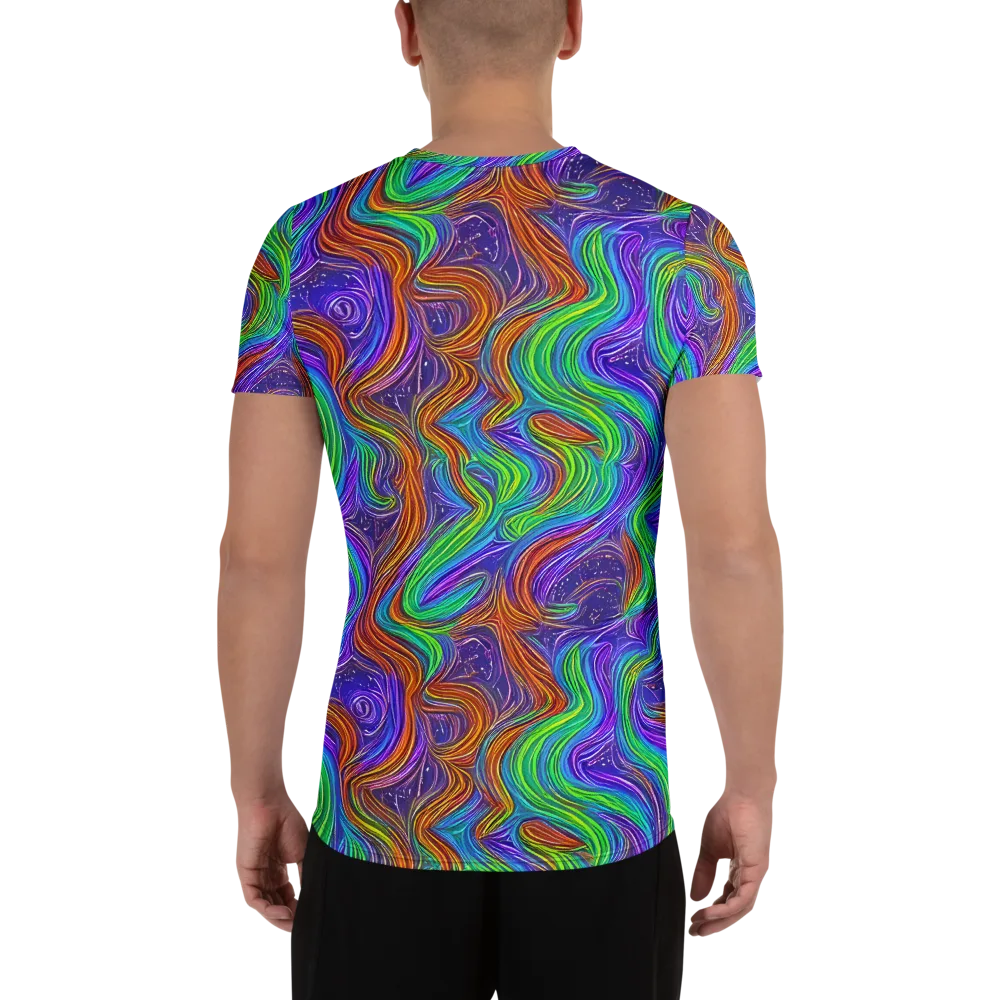 Kaleidoscope Stream on Men's Athletic T-Shirt — Back