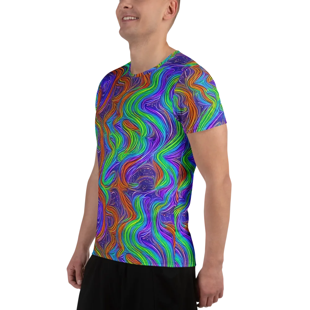 Kaleidoscope Stream on Men's Athletic T-Shirt — Left