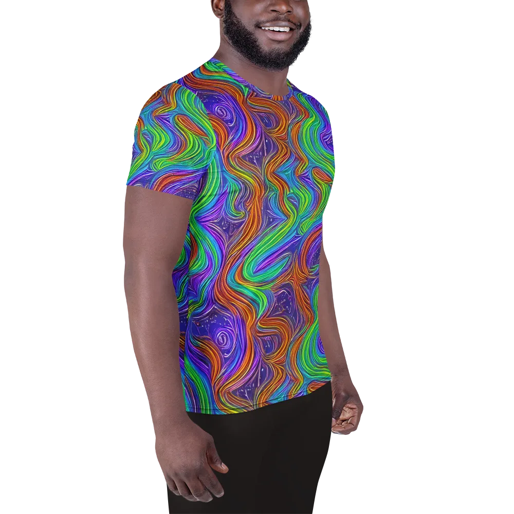 Kaleidoscope Stream on Men's Athletic T-Shirt — Right