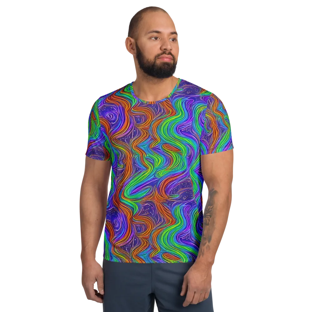 Kaleidoscope Stream on Men's Athletic T-Shirt — Front