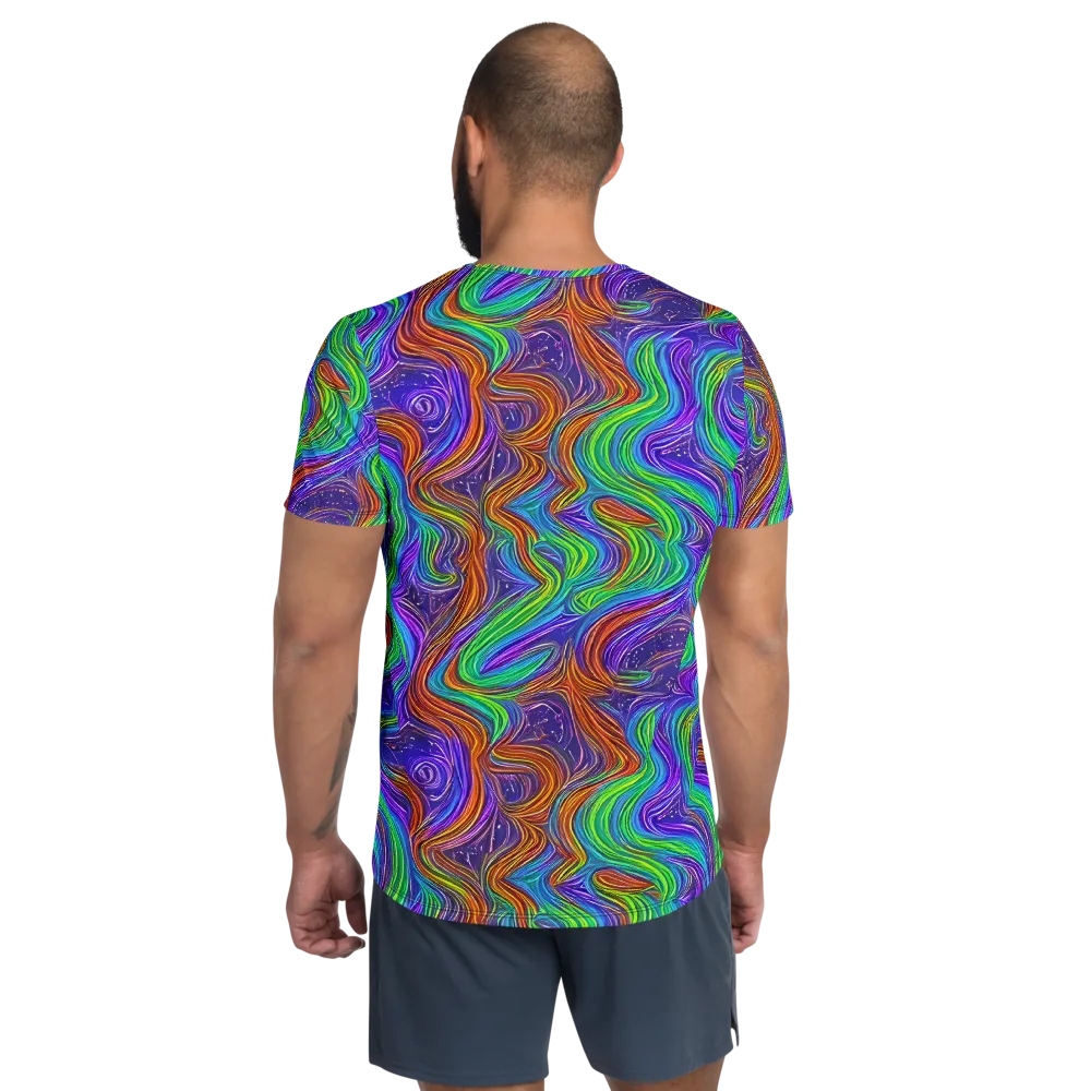 Kaleidoscope Stream on Men's Athletic T-Shirt — Back