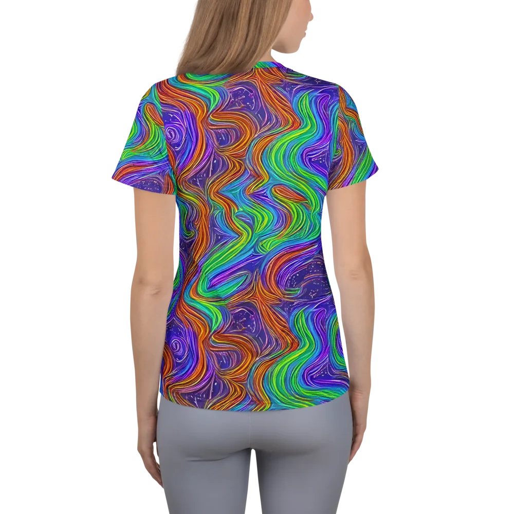 Kaleidoscope Stream on Women's Athletic T-Shirt — Back