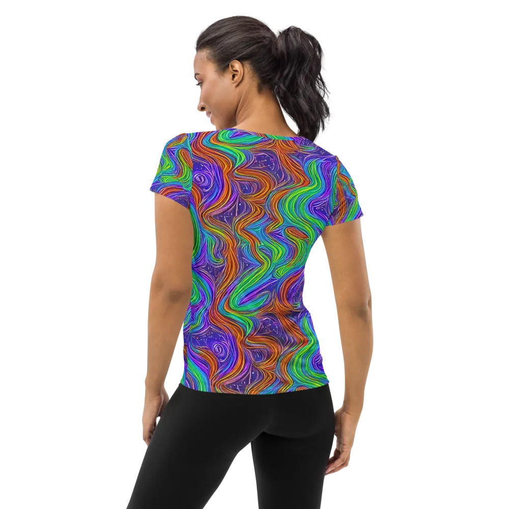 Kaleidoscope Stream on Women's Athletic T-Shirt — Back