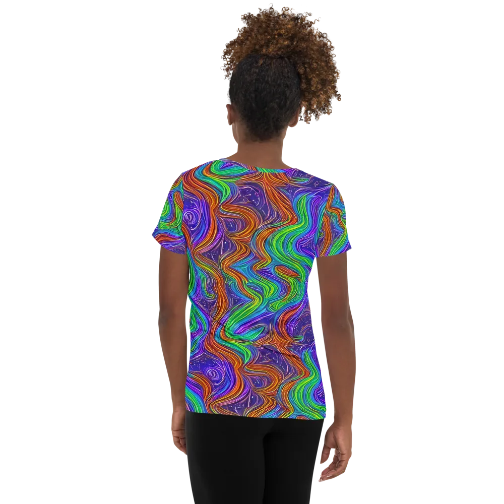 Kaleidoscope Stream on Women's Athletic T-Shirt — Back