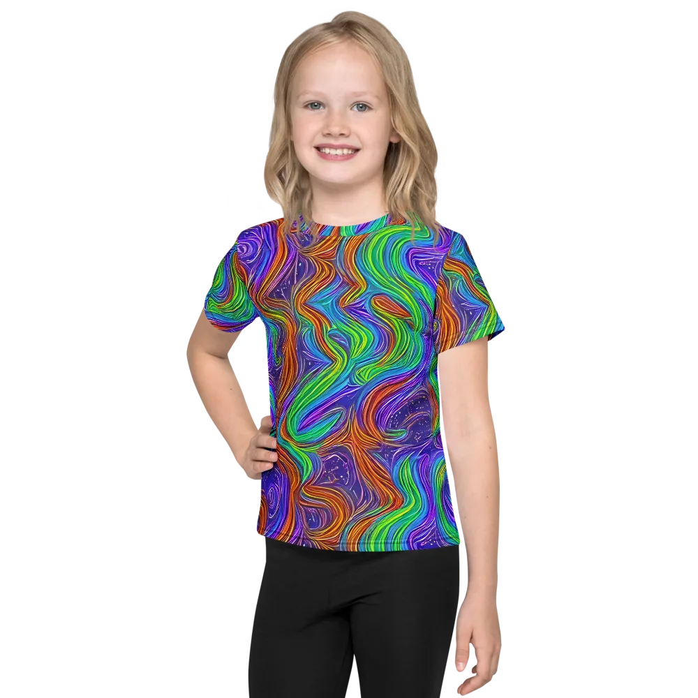 Kaleidoscope Stream on Kids Crew Neck T-Shirt — Front