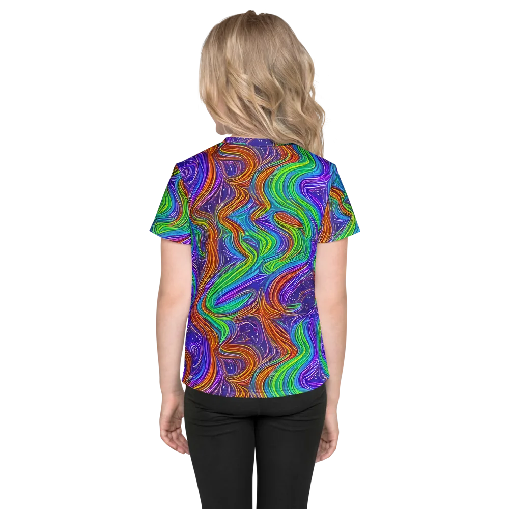 Kaleidoscope Stream on Kids Crew Neck T-Shirt — Back