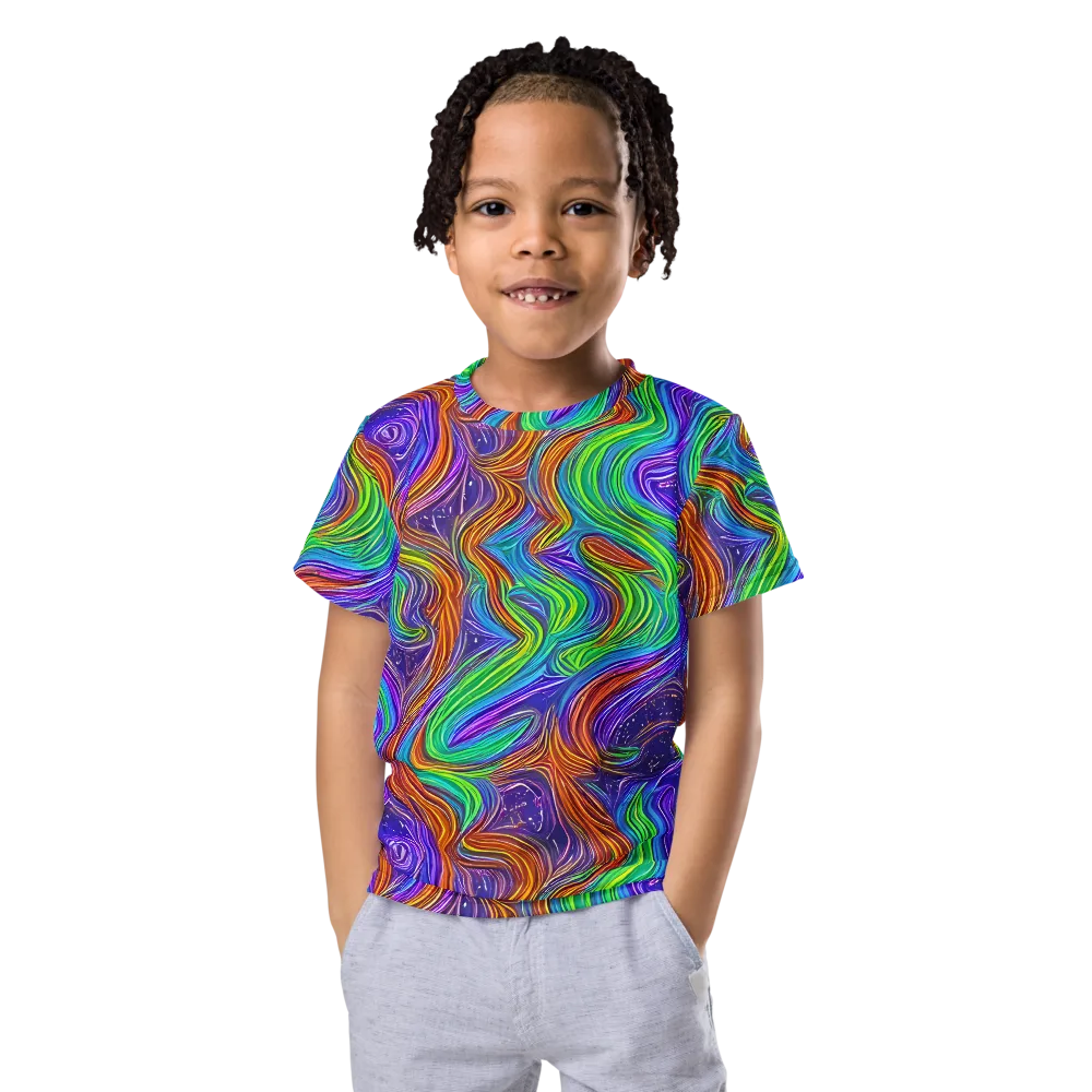 Kaleidoscope Stream on Kids Crew Neck T-Shirt — Front