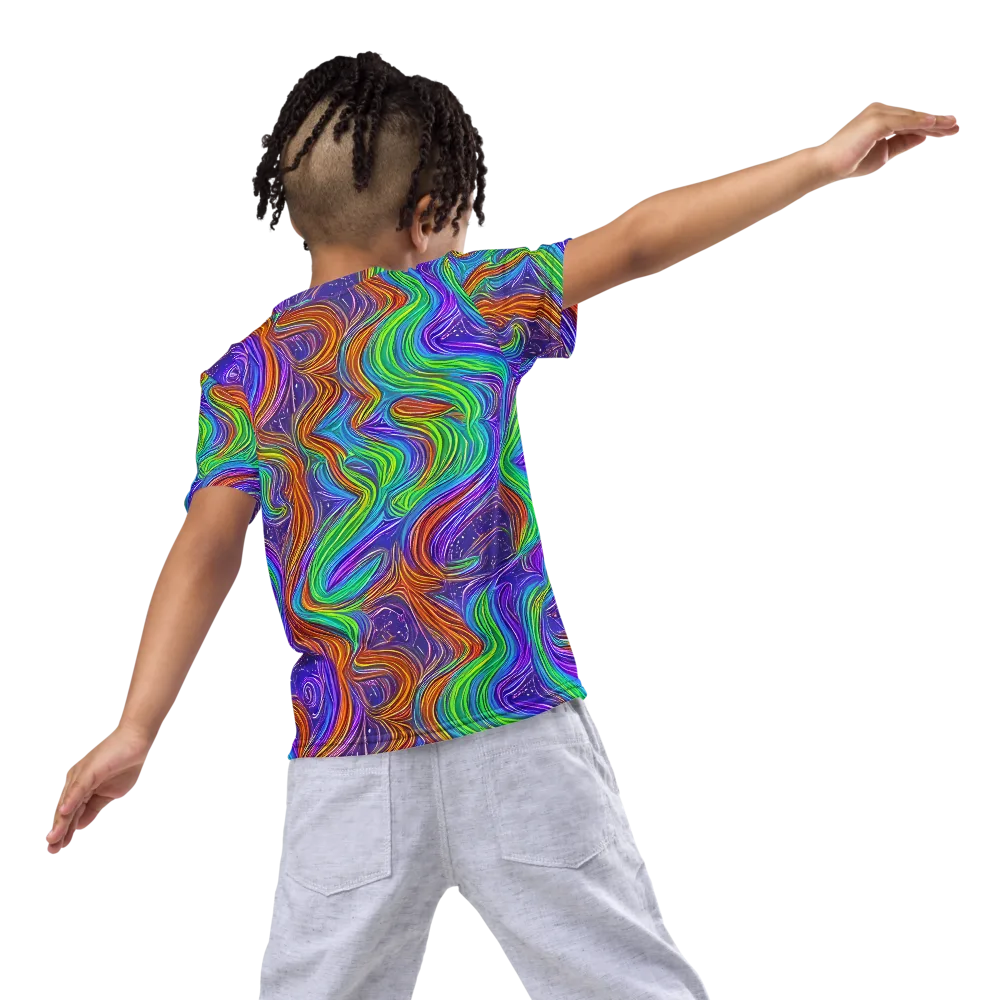 Kaleidoscope Stream on Kids Crew Neck T-Shirt — Back