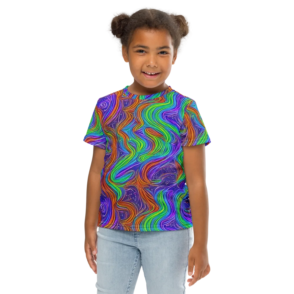 Kaleidoscope Stream on Kids Crew Neck T-Shirt — Front