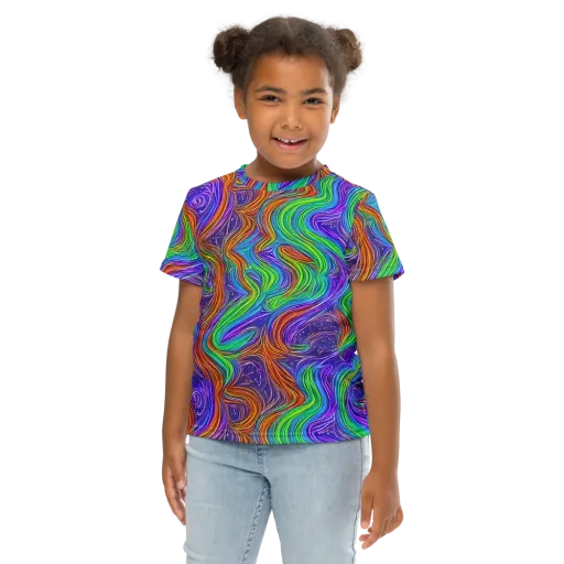 Kaleidoscope Stream on a Kids Crew Neck T-Shirt