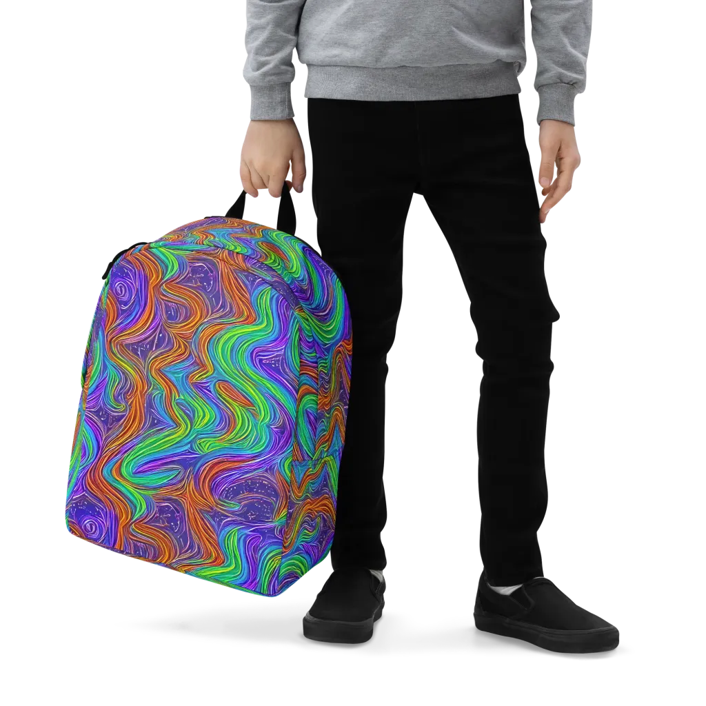 Kaleidoscope Stream on Minimalist Backpack — Zoomed-in