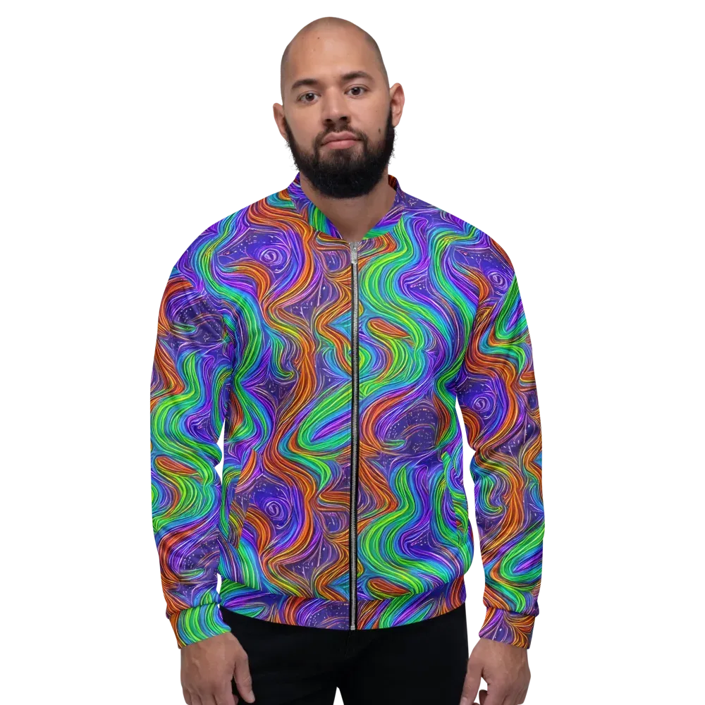 Kaleidoscope Stream on Bomber Jacket — Front