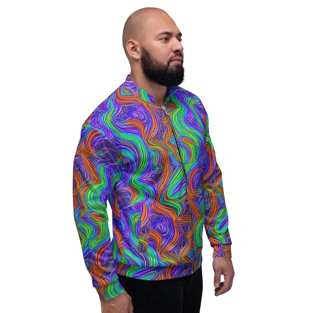 Kaleidoscope Stream on Bomber Jacket — Right