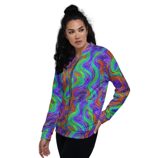 Kaleidoscope Stream on a Bomber Jacket