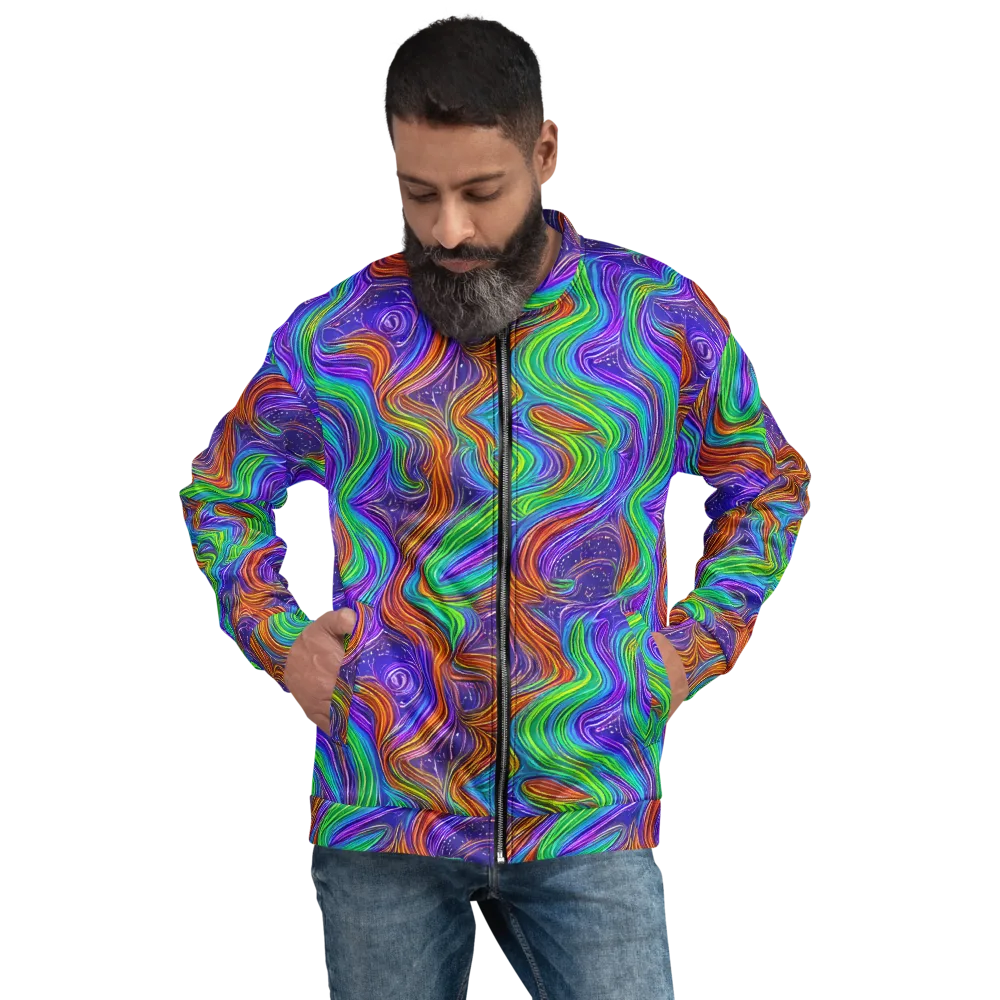 Kaleidoscope Stream on Bomber Jacket — Front