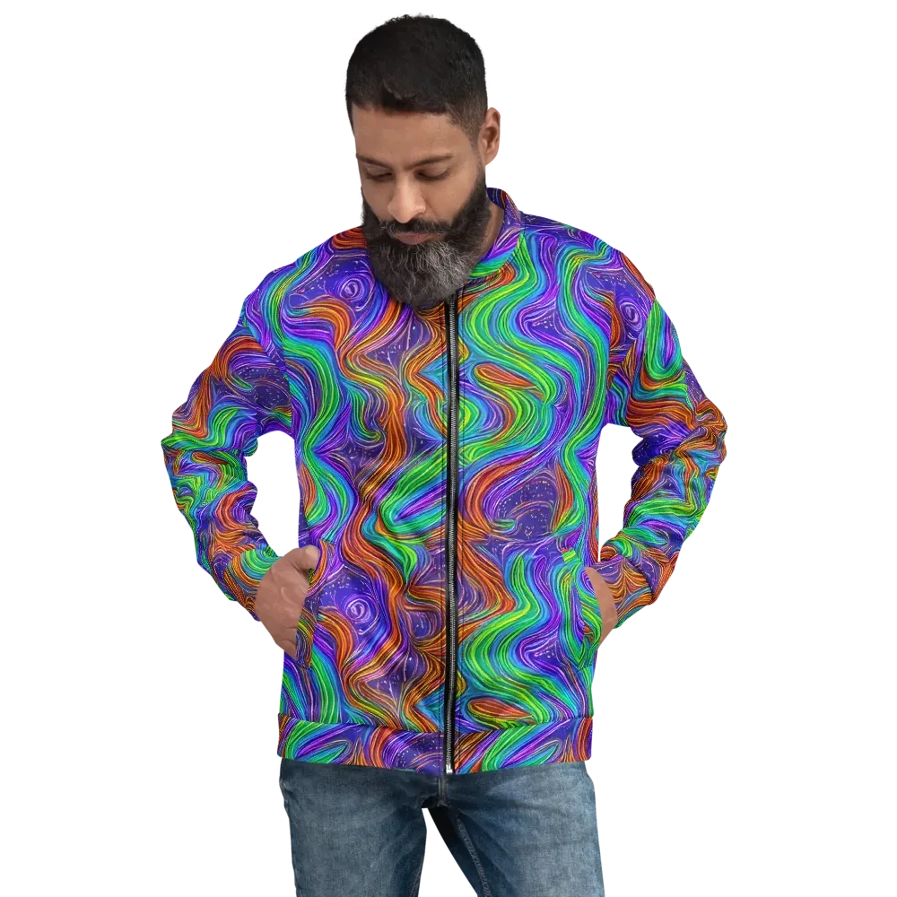 Kaleidoscope Stream on Bomber Jacket — Front