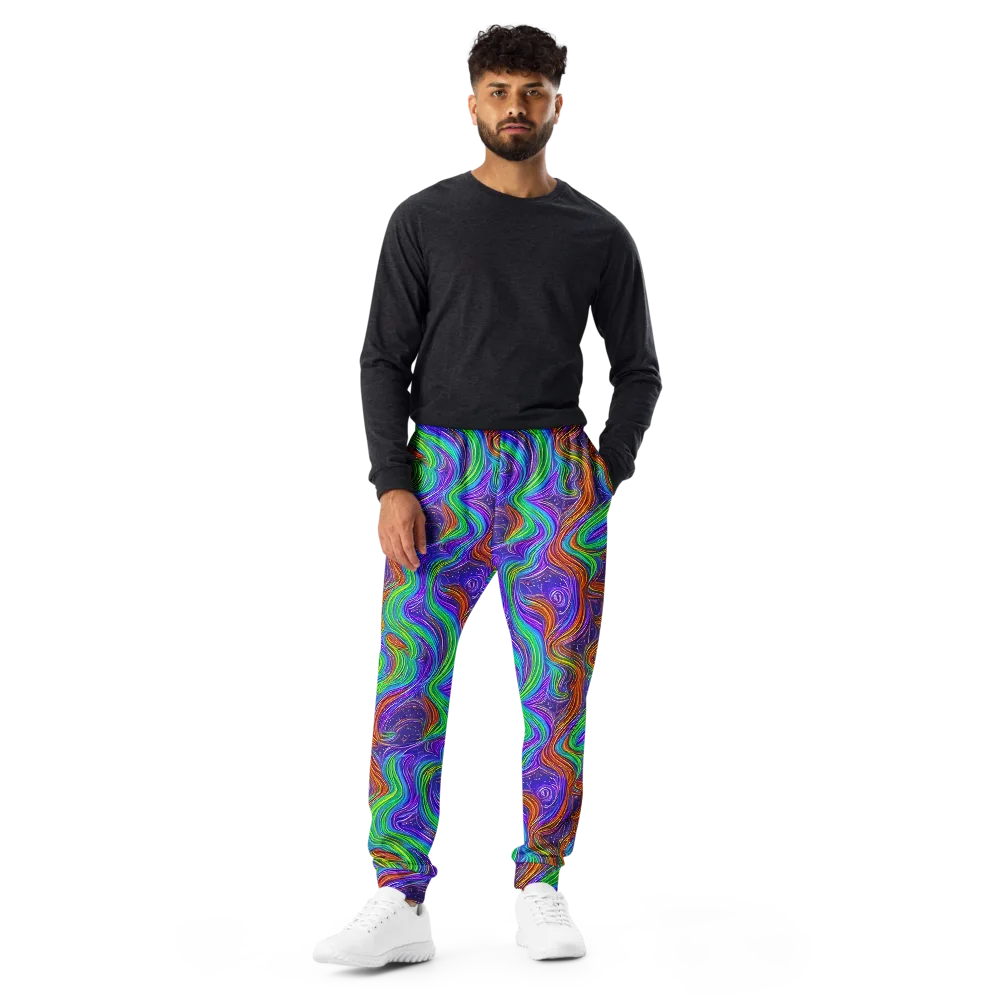 Kaleidoscope Stream on Men's Joggers — Front