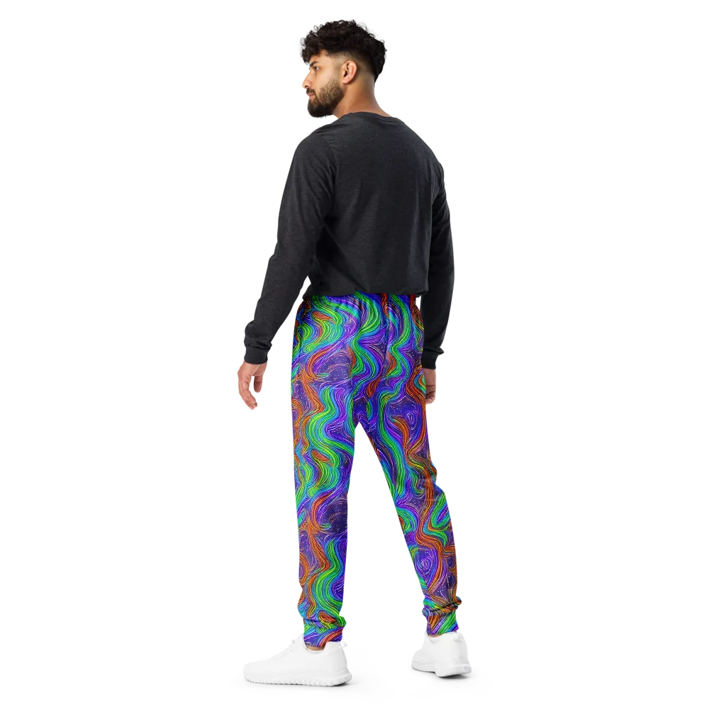 Kaleidoscope Stream on Men's Joggers — Back