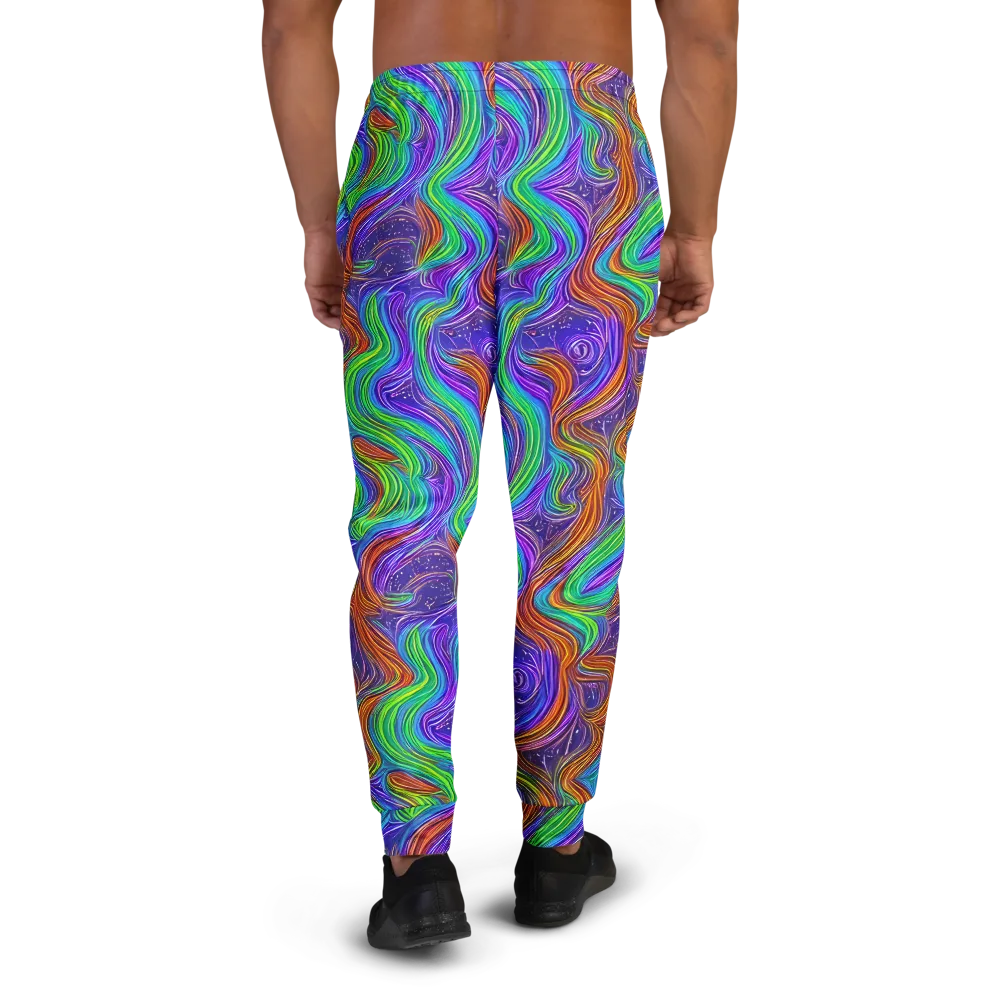 Kaleidoscope Stream on Men's Joggers — Back