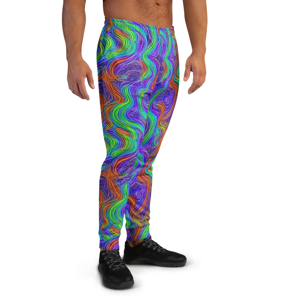 Kaleidoscope Stream on Men's Joggers — Right