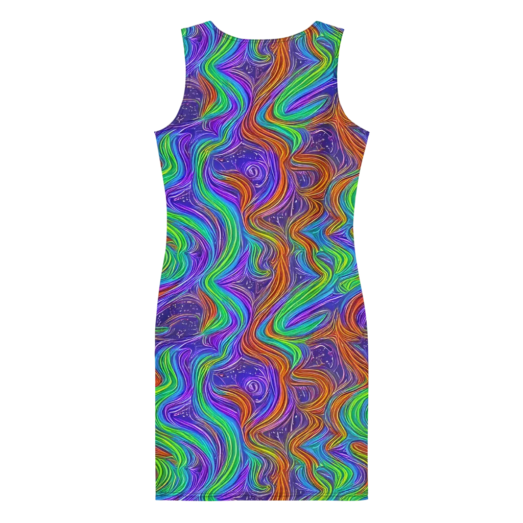 Kaleidoscope Stream on Bodycon Dress — Back