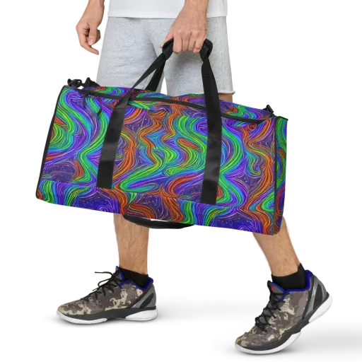 Kaleidoscope Stream on a Duffle Bag
