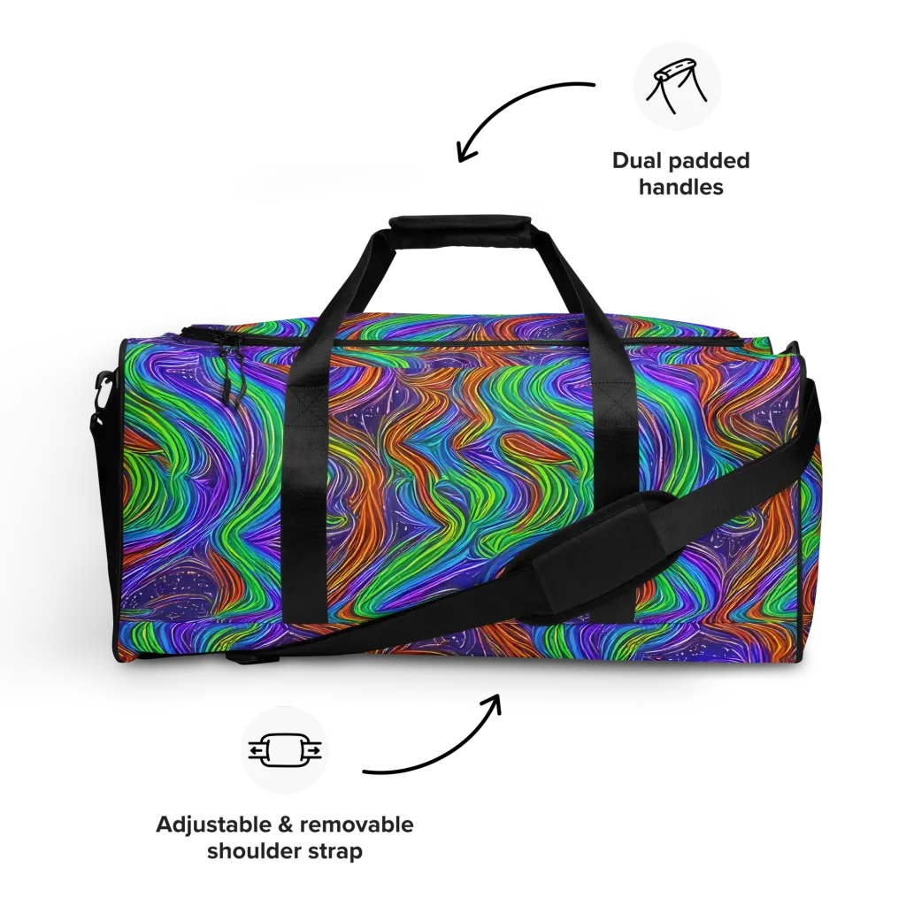 Kaleidoscope Stream on Duffle Bag — Front