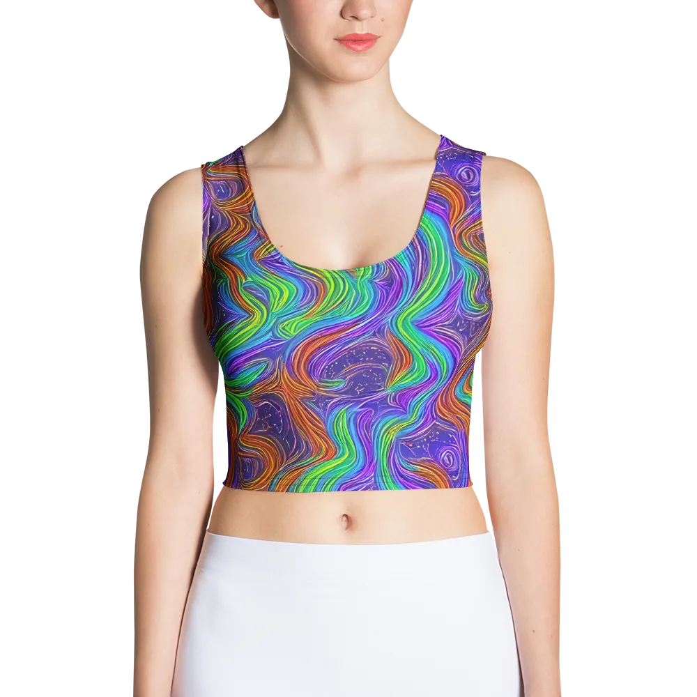 Kaleidoscope Stream on Crop Top — Front
