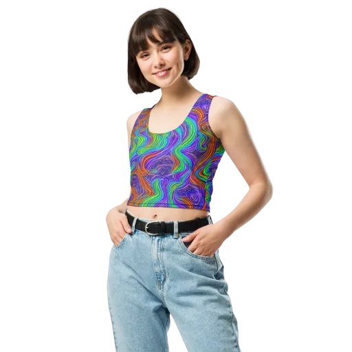 Kaleidoscope Stream on a Crop Top