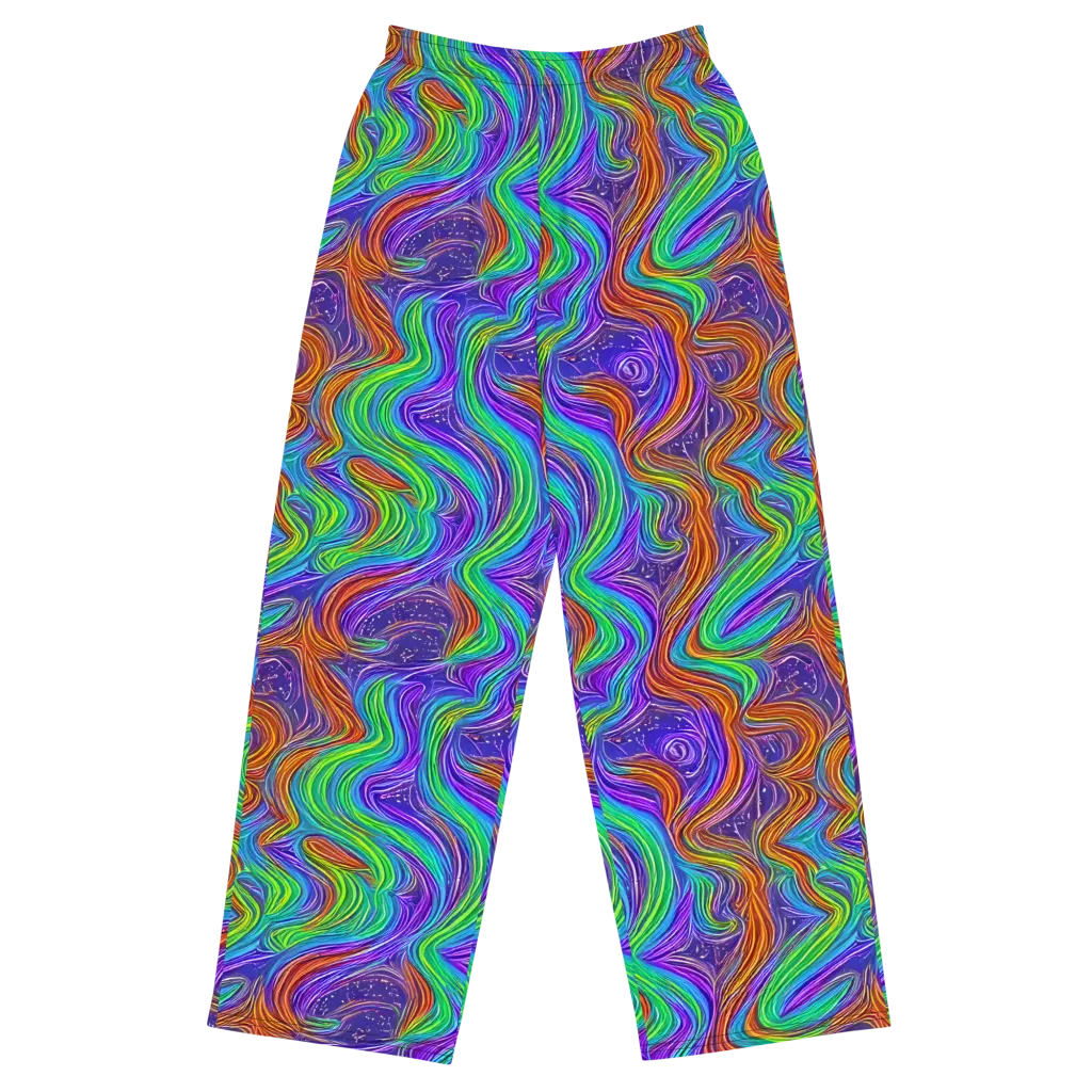Kaleidoscope Stream on Wide-Leg Pants — Front