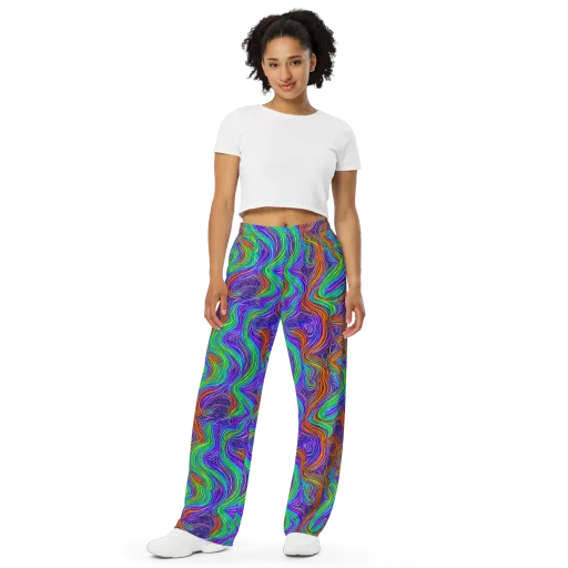 Kaleidoscope Stream on a Wide-Leg Pants