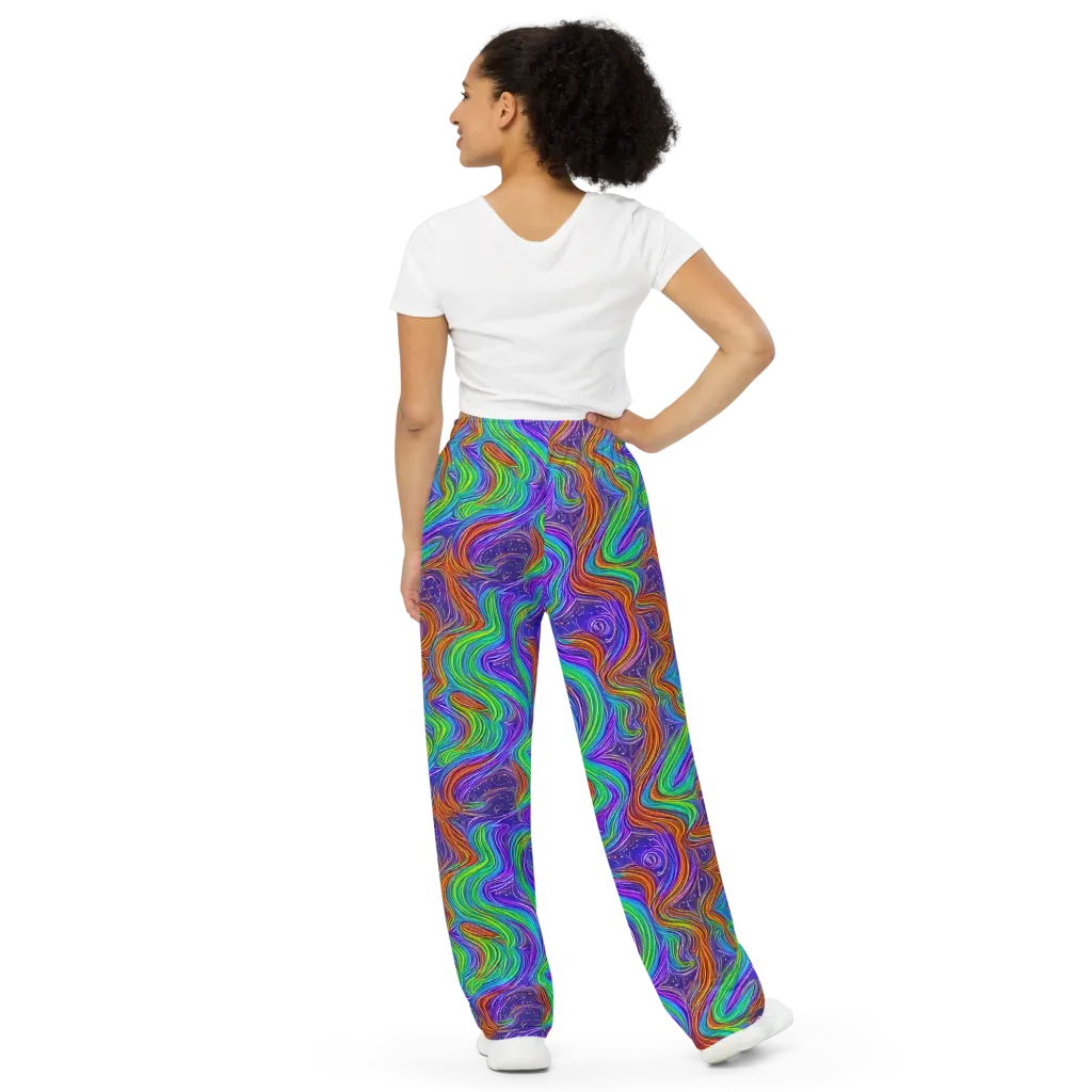 Kaleidoscope Stream on Wide-Leg Pants — Back