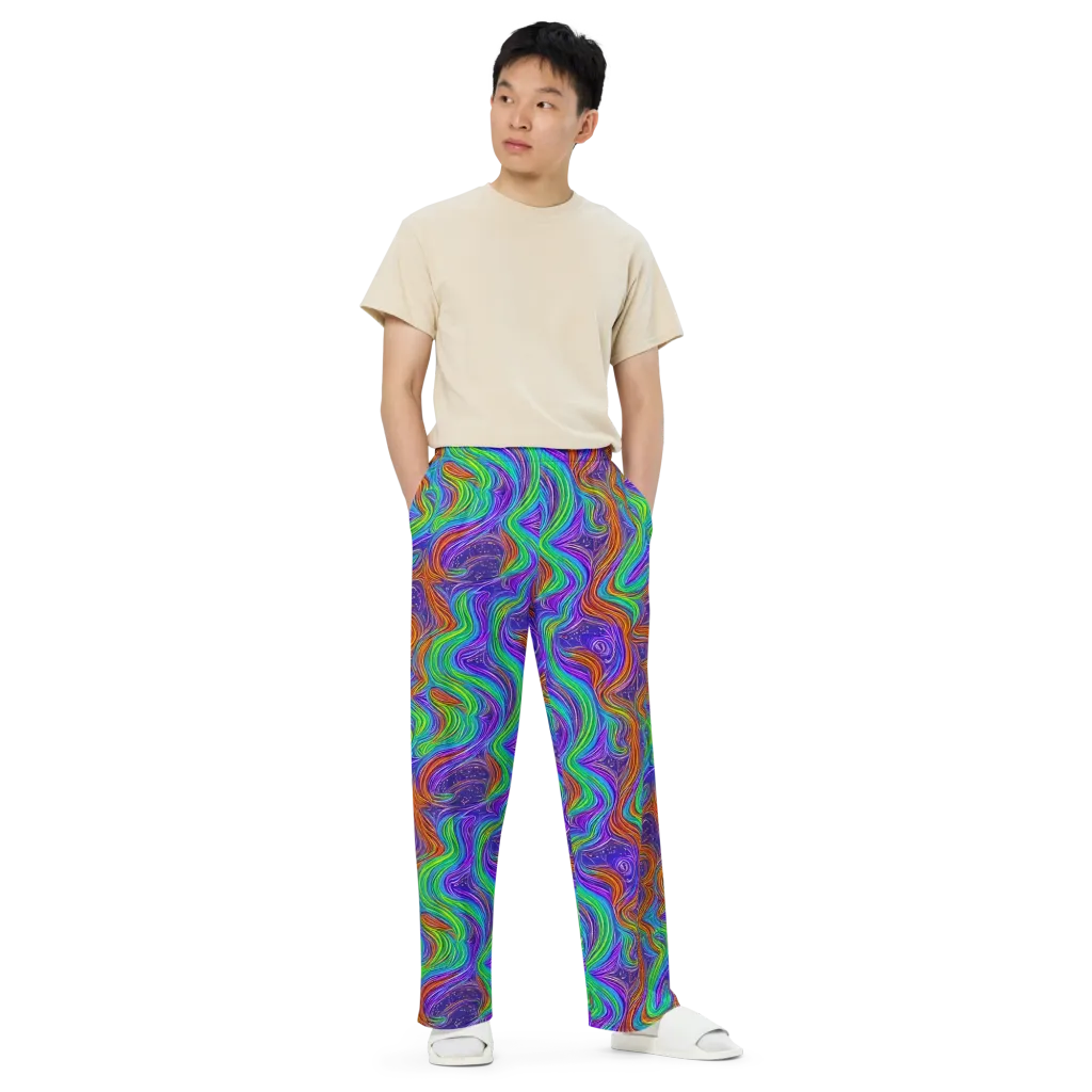 Kaleidoscope Stream on Wide-Leg Pants — Front