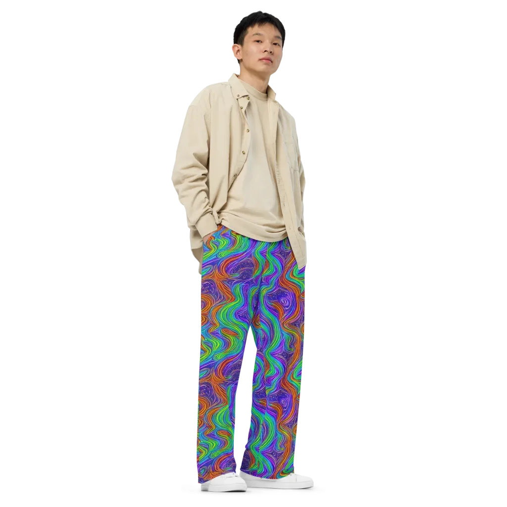 Kaleidoscope Stream on Wide-Leg Pants — Right Front