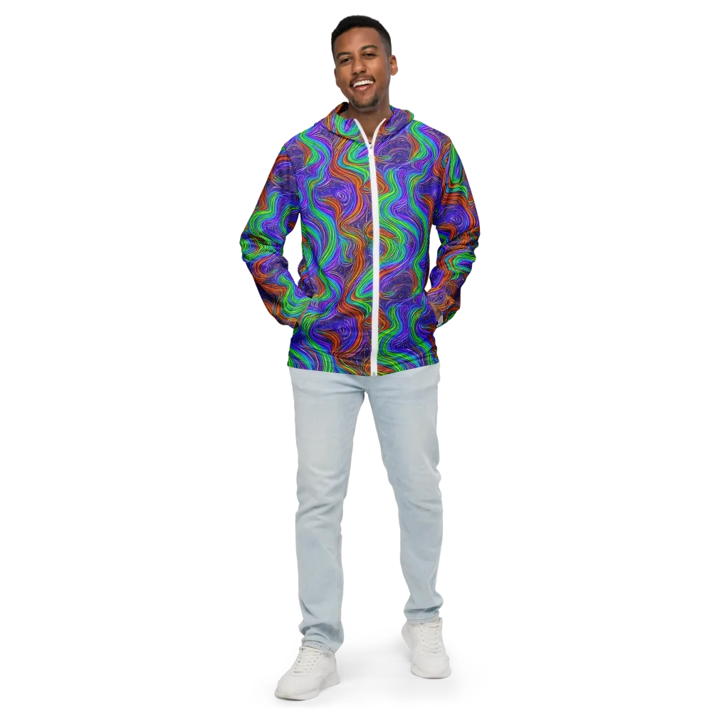 Kaleidoscope Stream on Men's Windbreaker — Front
