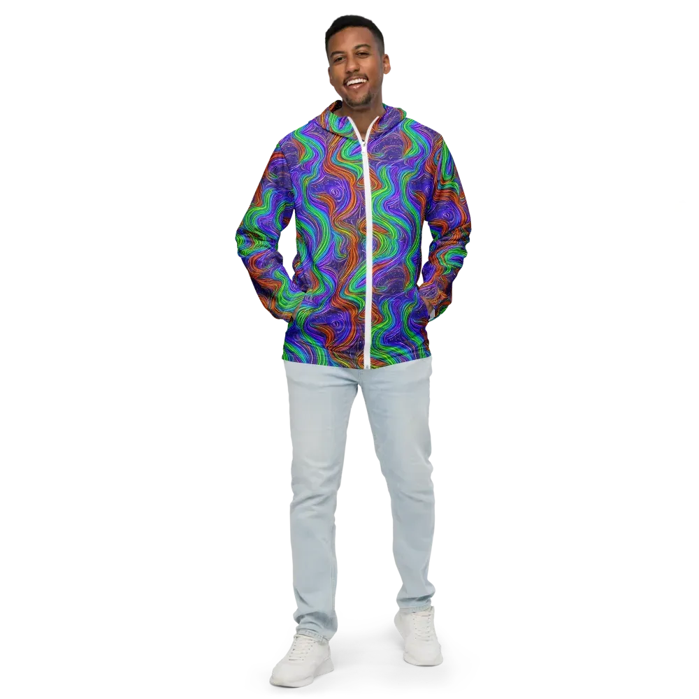 Kaleidoscope Stream on Men's Windbreaker — Front
