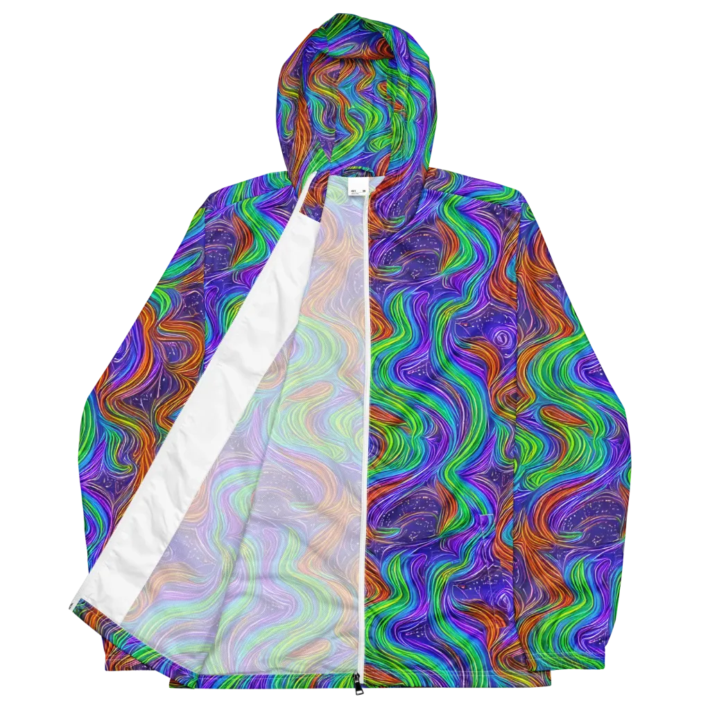 Kaleidoscope Stream on Men's Windbreaker — Front