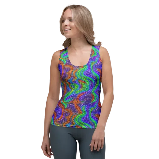 Kaleidoscope Stream on a Women's Tank Top