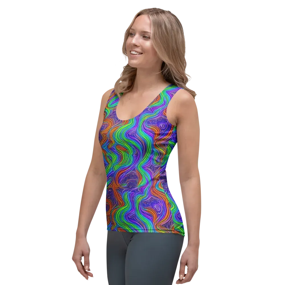 Kaleidoscope Stream on Women's Tank Top — Left Front