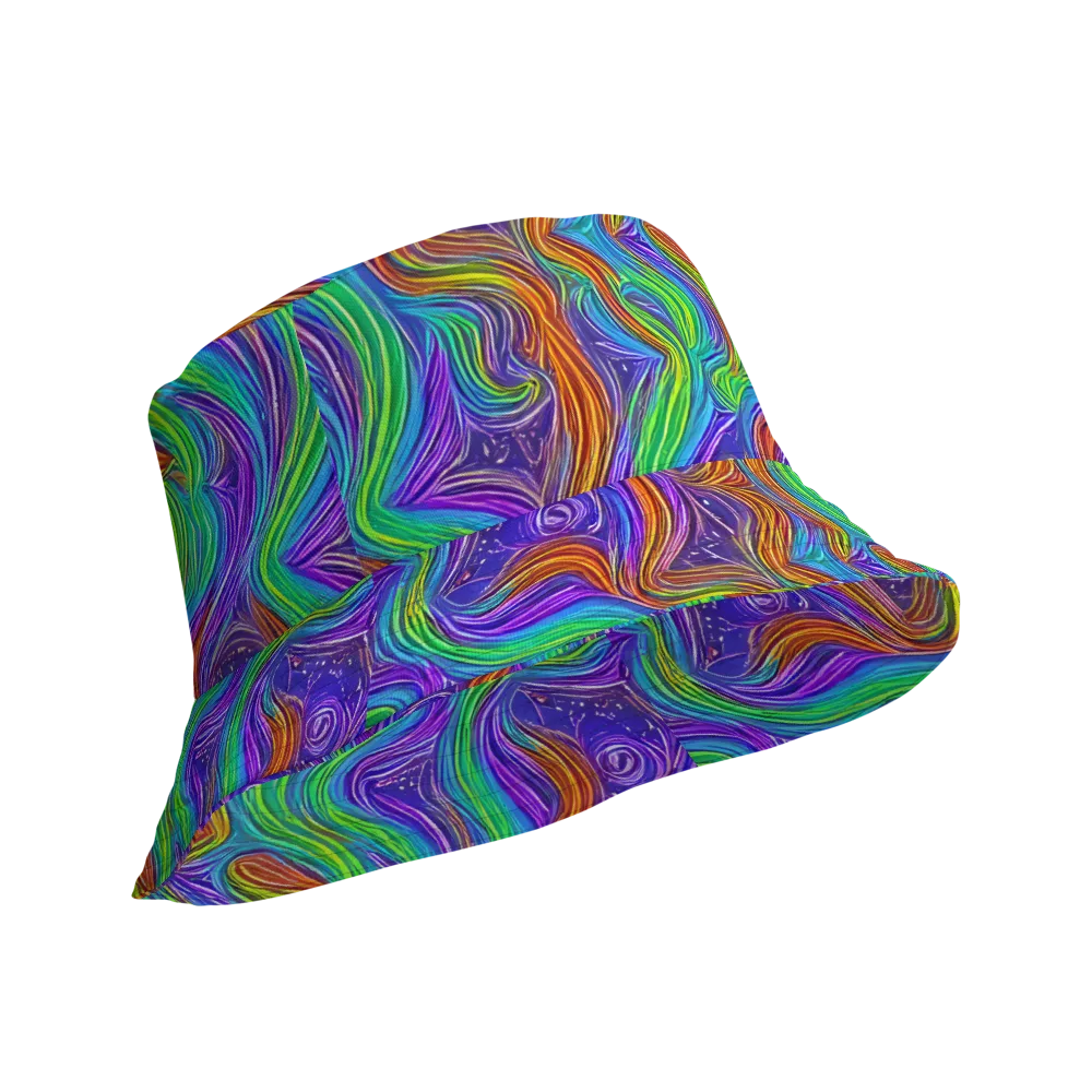 Kaleidoscope Stream on Reversible Bucket Hat — Product details Outside