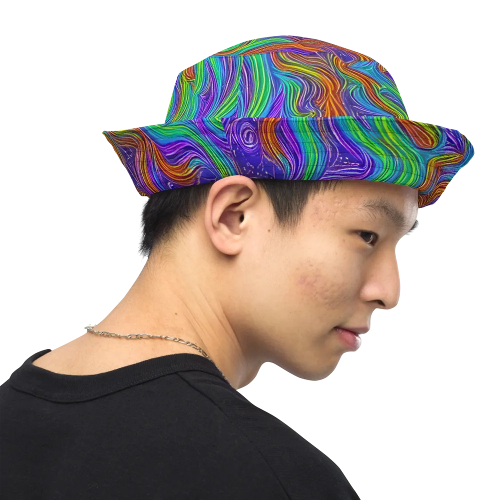 Kaleidoscope Stream on Reversible Bucket Hat — Right Outside