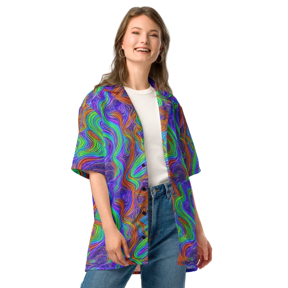 Kaleidoscope Stream on Button Shirt — Front
