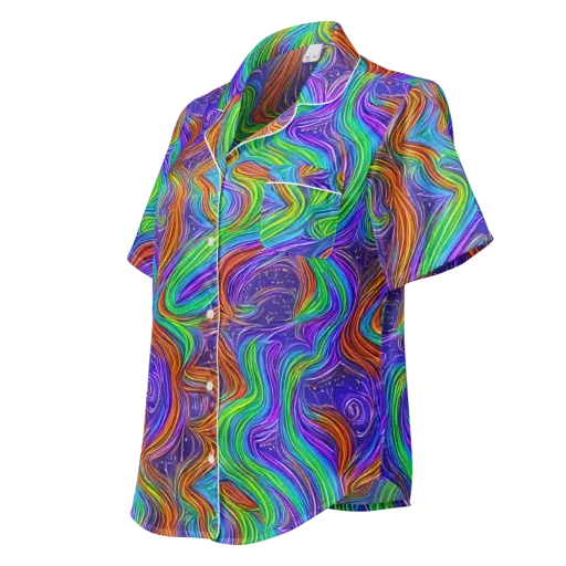 Kaleidoscope Stream on a Women's Short Sleeve Pajama Top