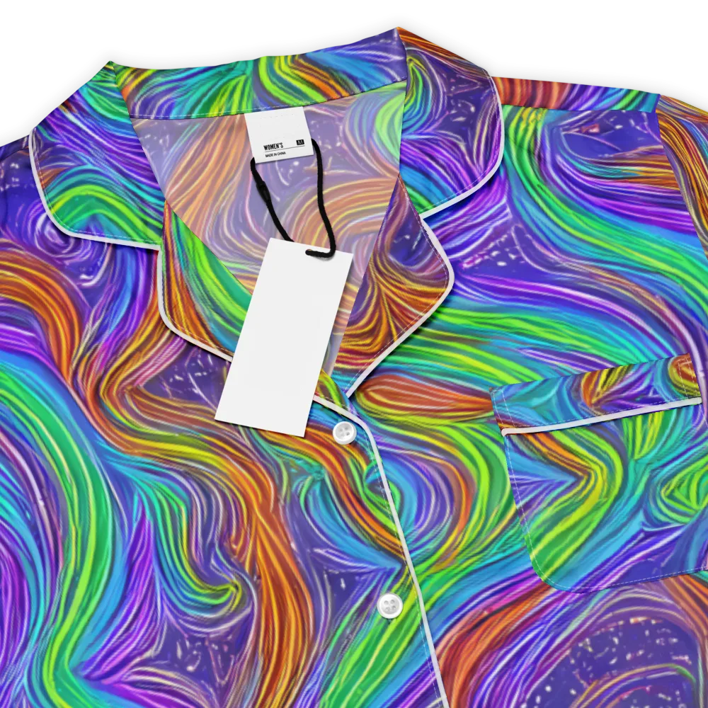 Kaleidoscope Stream on Women's Short Sleeve Pajama Top — Product details