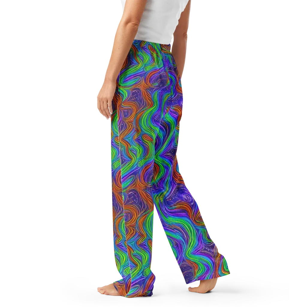 Kaleidoscope Stream on Women's Pajama Pants — Left