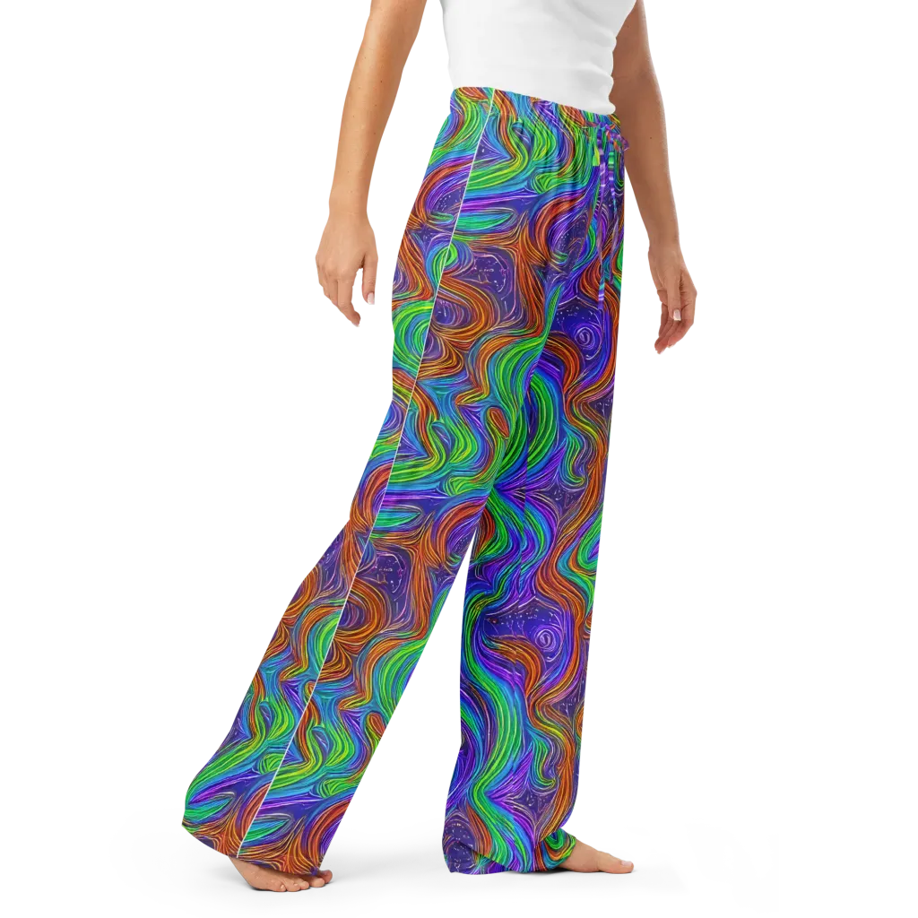 Kaleidoscope Stream on Women's Pajama Pants — Right Front