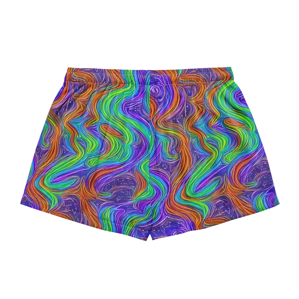 Kaleidoscope Stream on Women's Pajama Shorts — Back
