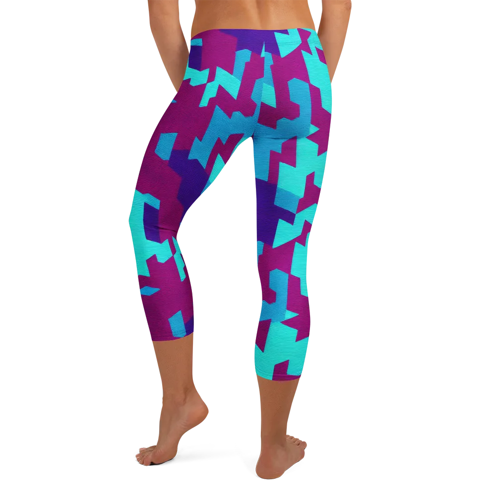 Electric Facets on Capri Leggings — Back