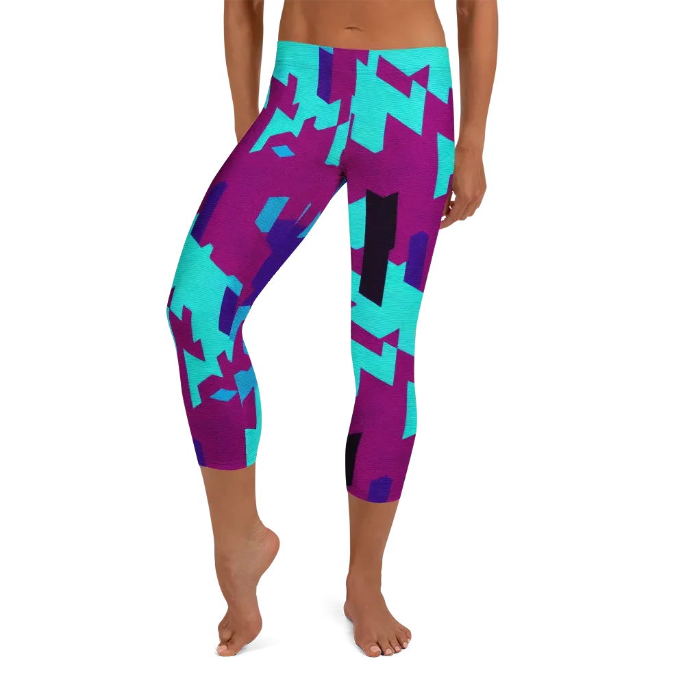 Electric Facets on Capri Leggings — Front